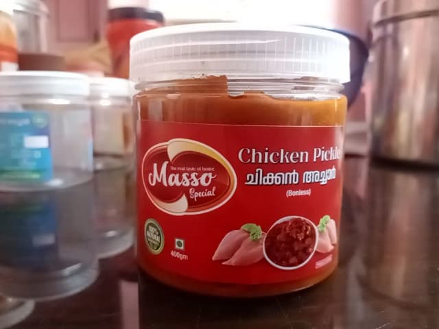 Chicken pickle. Masso The Real Taste Of Kerala Homemade Special Boneless Chicken Pickle (ചിക്കൻ അച്ചാർ) - 200g, 400g | Natural & Organic Homemade Chicken Pickle | Chicken Achar