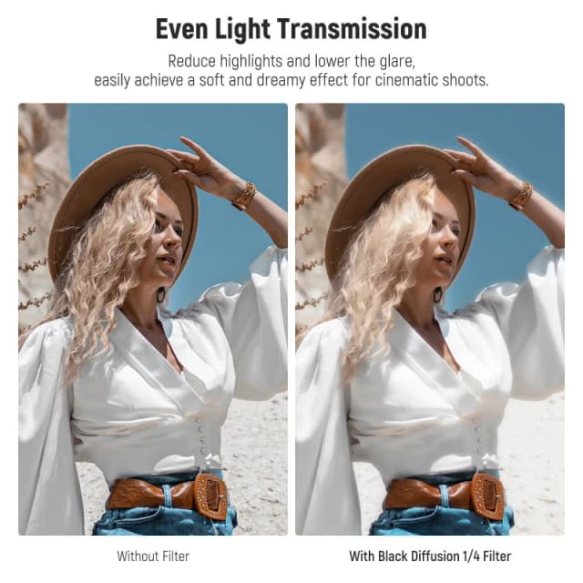 NEEWER 1/4 Black Diffusion Filter Cinematic Dreamy Effect Filter