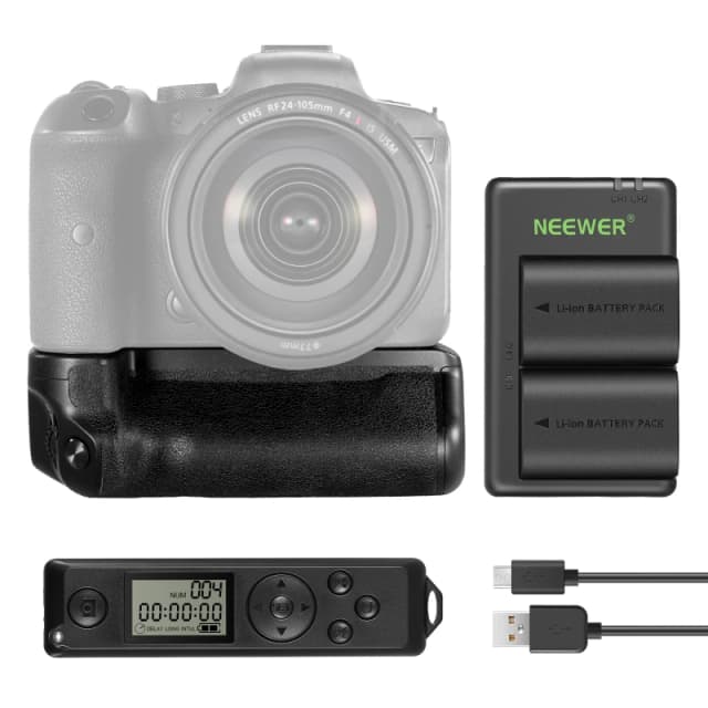 NEEWER Replacement Battery Grip for Canon EOS R5 R5C R6 R6 Mark II (BG-R10) with Remote