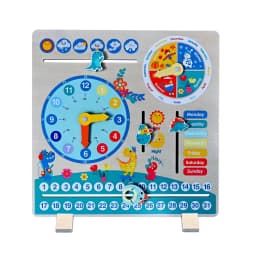 Wooden Calendar & Teaching Clock Learning Toy for Kids 3-12 | Montessori Educational Toy for Toddlers | Weather, Season, Week & Time Learning Board | Early Intelligence Development Gift