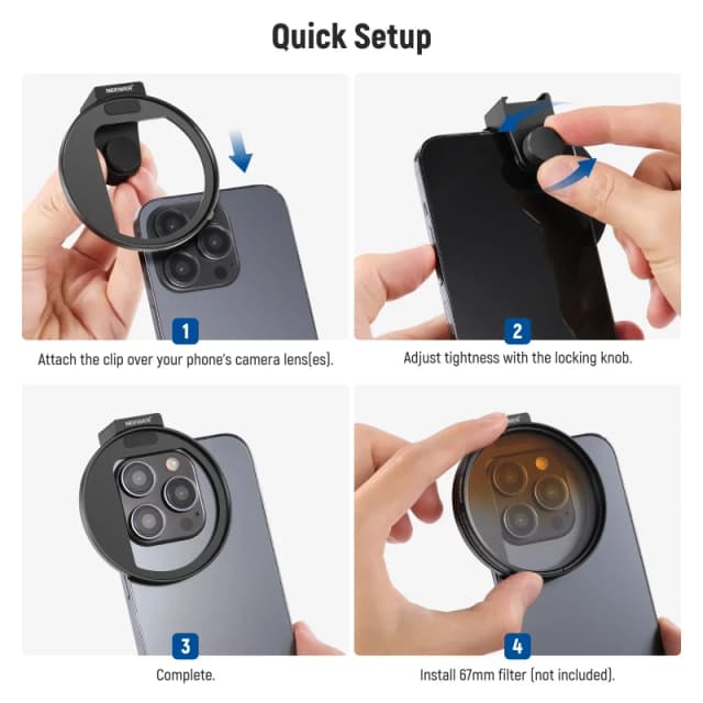 NEEWER Upgraded 67mm Phone Filter Mount (LA006)