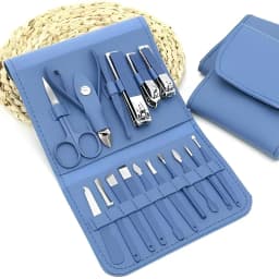 Professional Stainless Steel 16-in-1 Manicure & Pedicure Kit for Women & Men | Nail Clippers, Nail Scissors, Cuticle Trimmer, Grooming Tools Set with Luxury Travel Case (Multi-Color)