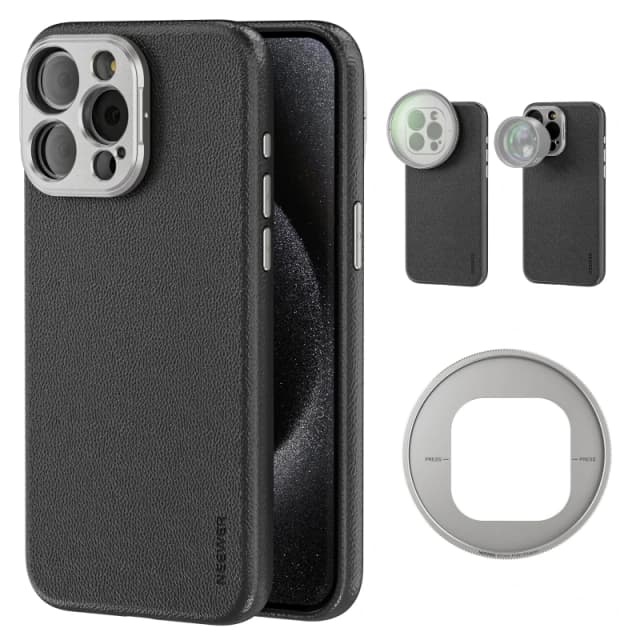 NEEWER PA053/PA054 Case for iPhone 15 Pro Max with 17mm/67mm Adapters - Gray&Titanium