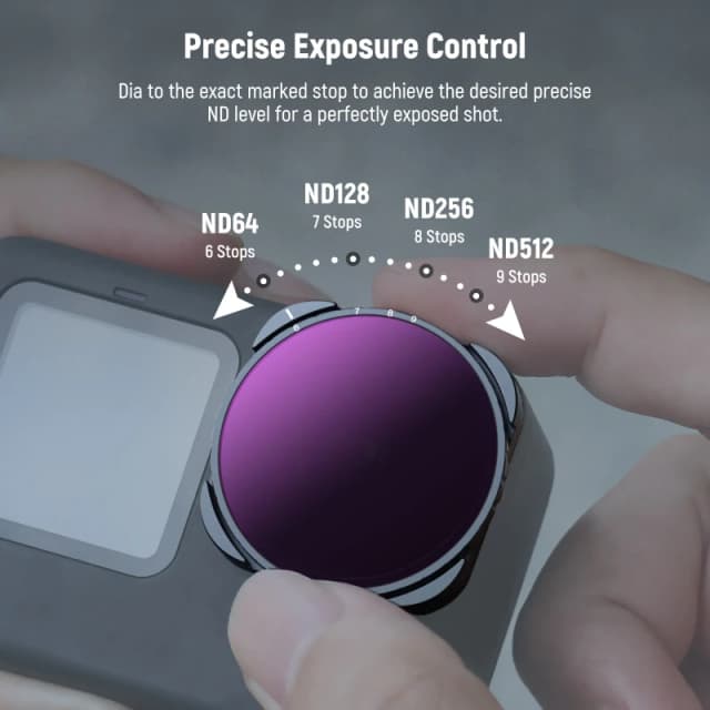 NEEWER Variable ND64-ND512 (5-9 Stops) Filter For GoPro 9 10 11 12