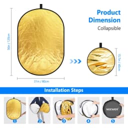 NEEWER 5 in 1 Portable Lighting Reflector/Diffuser Kit - 80x120CM