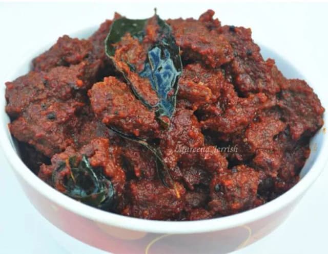 Lolu's Homemade Tasty & Spicy Kerala Style Beef Pickle (ബീഫ്  അച്ചാർ) - 250 g | Nadan Beef Achar