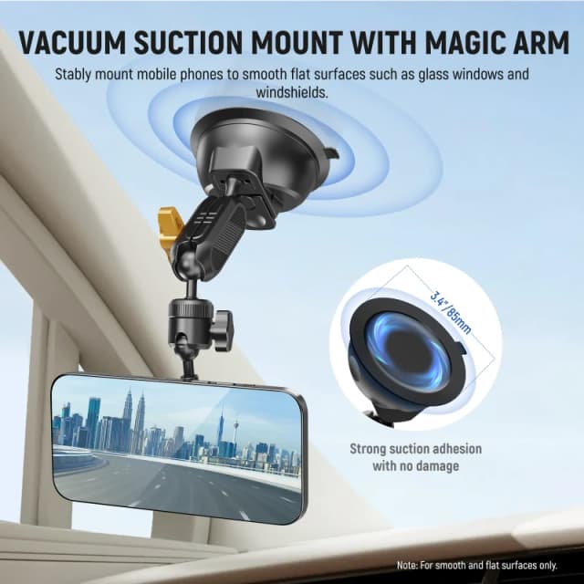 NEEWER Suction Cup Mount with Magnetic Phone Holder for Phones (CA030)