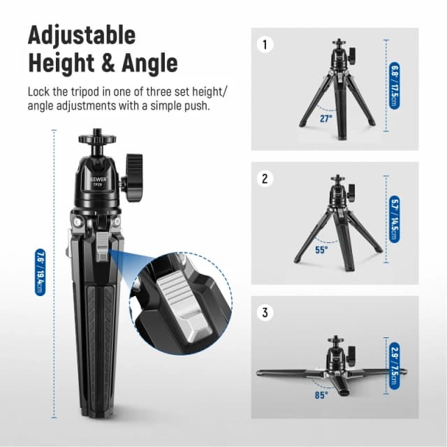 NEEWER Magnetic Phone Tripod Set For MagSafe Phone (PA010+TP29)