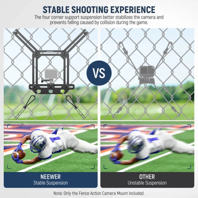 NEEWER Camera Fence Mount with Phone Holder & Action Camera Adapter (PA036)