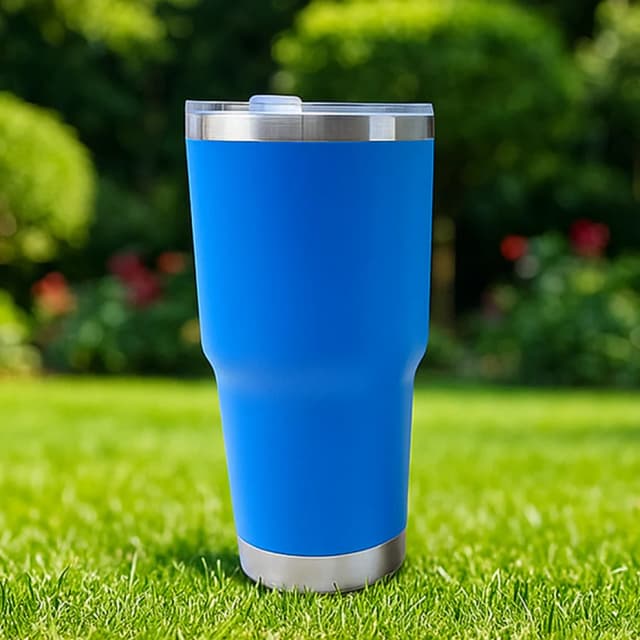 Premium Assorted Metal and Plastic Travel Mug Tumbler Cup (1 Pc / Mixed Design)