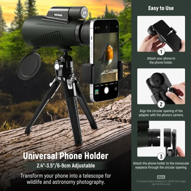 NEEWER 12x50 ED Monocular Telescope Kit