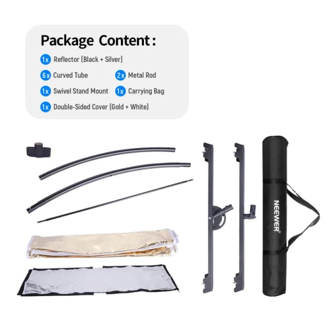 NEEWER 155 x 61cm Clamshell Light Reflector Diffuser - With the stand