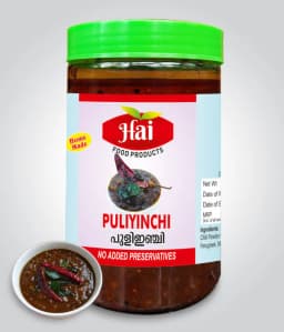HAI's Puliyinchi | Homemade Inji Puli/Puli Inji | Authentic Kerala-Style Ginger & Tamarind Pickle | Hot, Sweet & Sour | Traditional Recipe | Chemical & Preservative Free - 1kg
