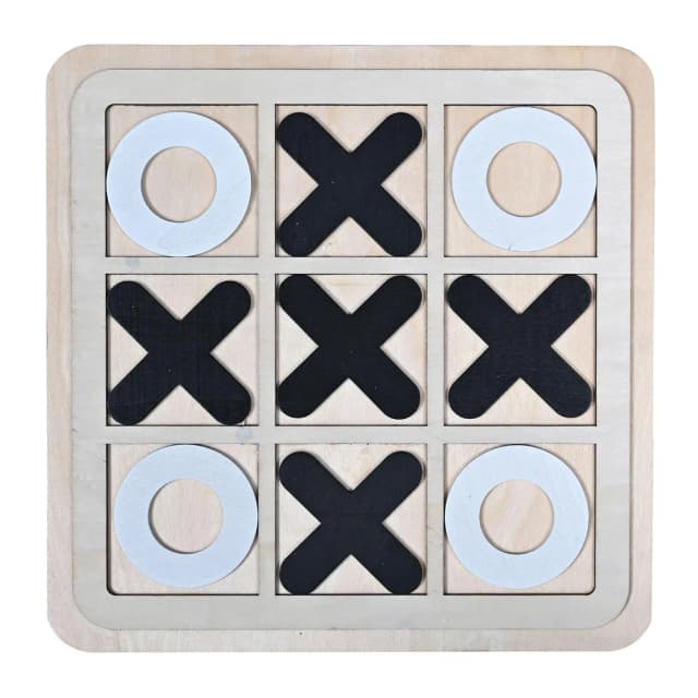 Wooden XOX Tic Tac Toe Game for Kids Ages 3+ | Montessori Educational Toy | Early Learning Strategy & Critical Thinking Game | Fun Gift for Toddlers, Boys & Girls