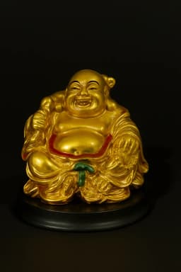 Golden Laughing Buddha Idol for Home Decor – Smiling Buddha Statue