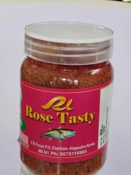 Rose Tasty Premium Homemade Spicy Fish Pickle | Authentic Indian Style Seafood Pickle, 250g | Natural Ingredients, No Preservatives, Ready-to-Eat