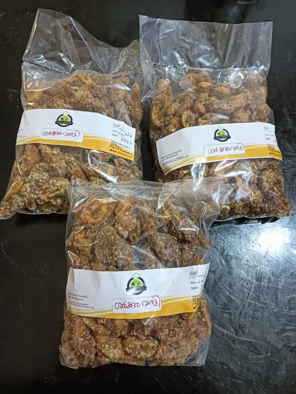Lolu's Kerala Special Tasty & Sweet Homemade Sharkkara Varatty (ശർക്കര വരട്ടി) - 250 g | Raw Banana With Jaggery