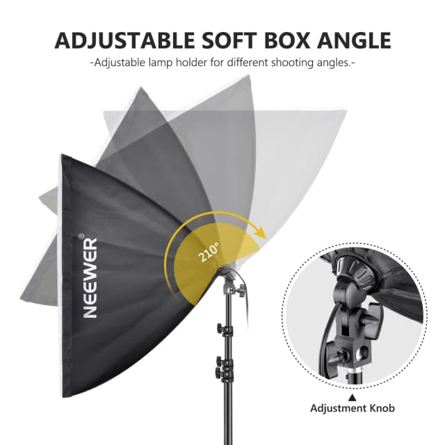 NEEWER NK200 24x24"/60x60CM 700W Photography Softbox Kit - Light Kit with 3Pack Bulbs