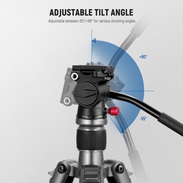 NEEWER Fluid Tripod Head with Handle & Arca Type Quick Release (GM23)