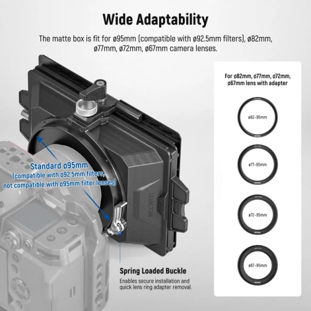 NEEWER Mini Matte Box with a 4"x5.65" Filter Tray (PG002)