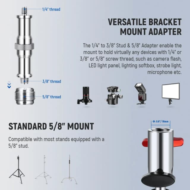 NEEWER Heavy Duty Light Stand Head Adapter (UA020)