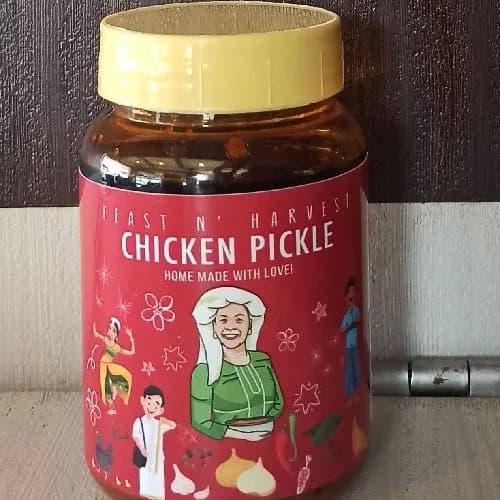 Feast N Harvest Homemade And Organic Chicken Pickle No Preservatives And Chemicals 250g