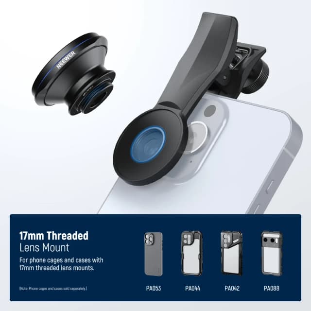 NEEWER 200° Fish Eye VR Lens with 17mm Thread Phone Lens Clip (LS-57)