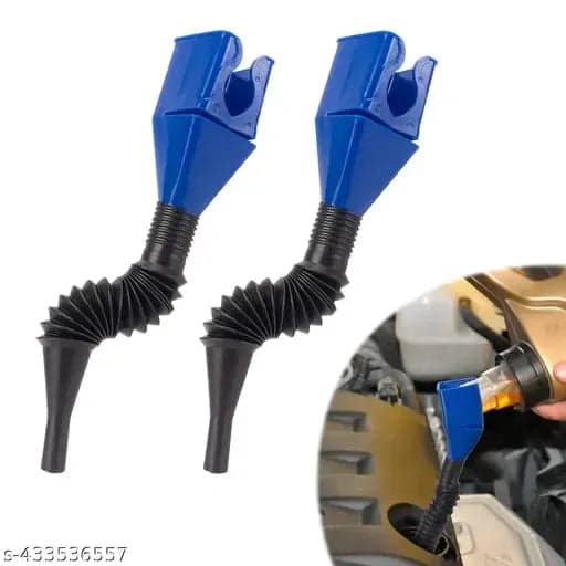 Universal Flexible Draining Oil Snap Plastic Funnel, Hand-Free for Automotive Oil and Household Uses - 1pc, Multicolor