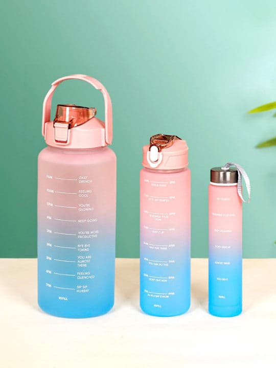 3 Water Bottle with Motivational Time Marker (Pack of 3)