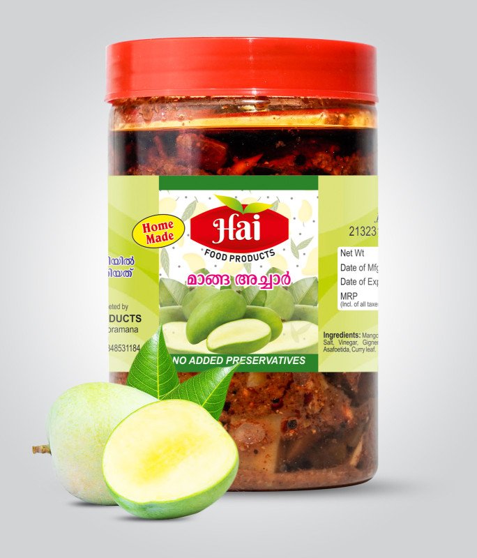 HAI's Mango Pickle – Classic & Bold Manga Achaar | Tasty & Tangy | Homemade & Organic | No Artificial Colours-1 Kg
