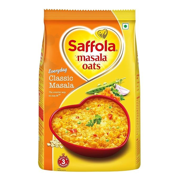 Tasty Saffola Masala Oats - 1 Kg | Tasty Evening Snack | Healthy Snack | Classic Masala