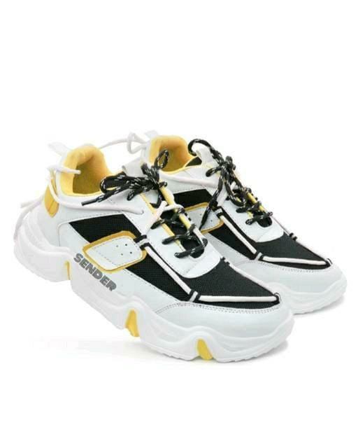 Fashion Feet Modern Stylish Graceful Trendy Men Sports Shoes - Black & Yellow Colour | Running Shoe | Walking Shoe | Gym Wear | Outdoor & Party Wear | Office Wear | Daily Wear | Sender Sports Gents Sh