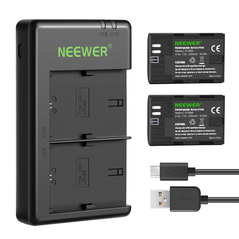 LP-E6NH R6 II Replacement Li-Ion Battery Set For Canon