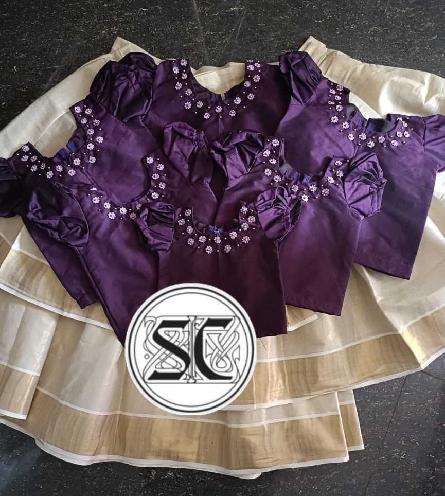 Classy Threads Collectionzz Trendy Kids Stylish Attractive Cotton Ready Made Skirt & Jacket For Girls (With Hairband) | Kerala Traditional Pavada With Blouse