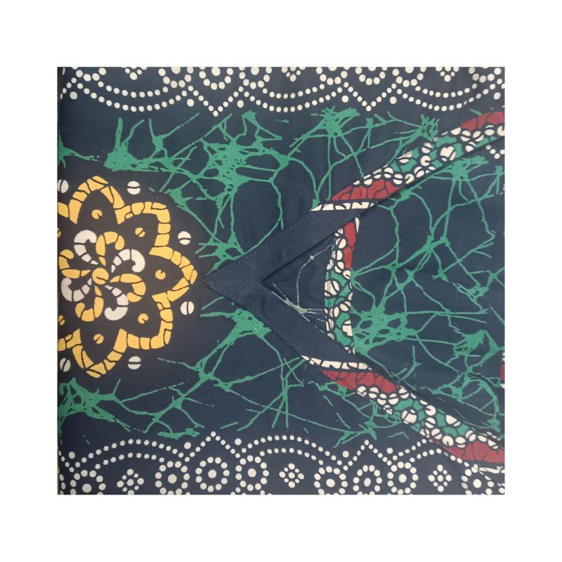 Women's Wear Pure Cotton Printed Full Ankle Length Half Sleeve Nighty - XL (44 Size) | Black & Green V Shaped Neck Maxi Nighty For Women