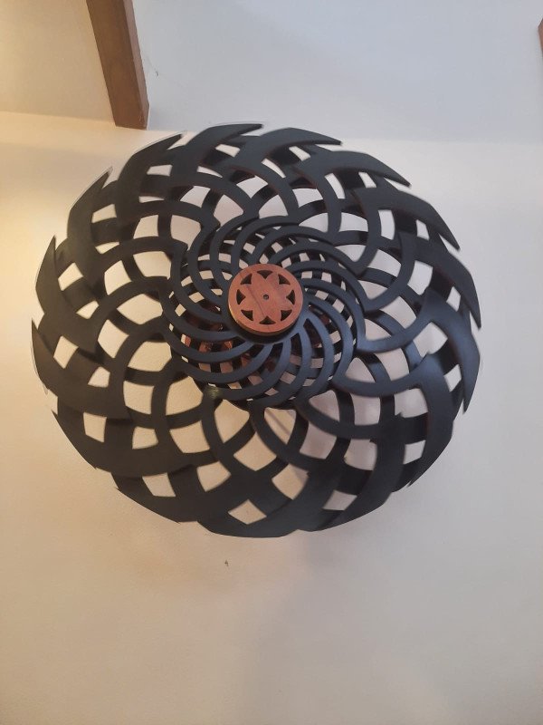 Handmade Attractive UK Magic Wheel (UK Magic Sculpture) - Wall Decor Spring Mechanism - Black - (2 Feet x 2 Feet) | MDF Kinetic Sculpture | No Electricity, No Battery