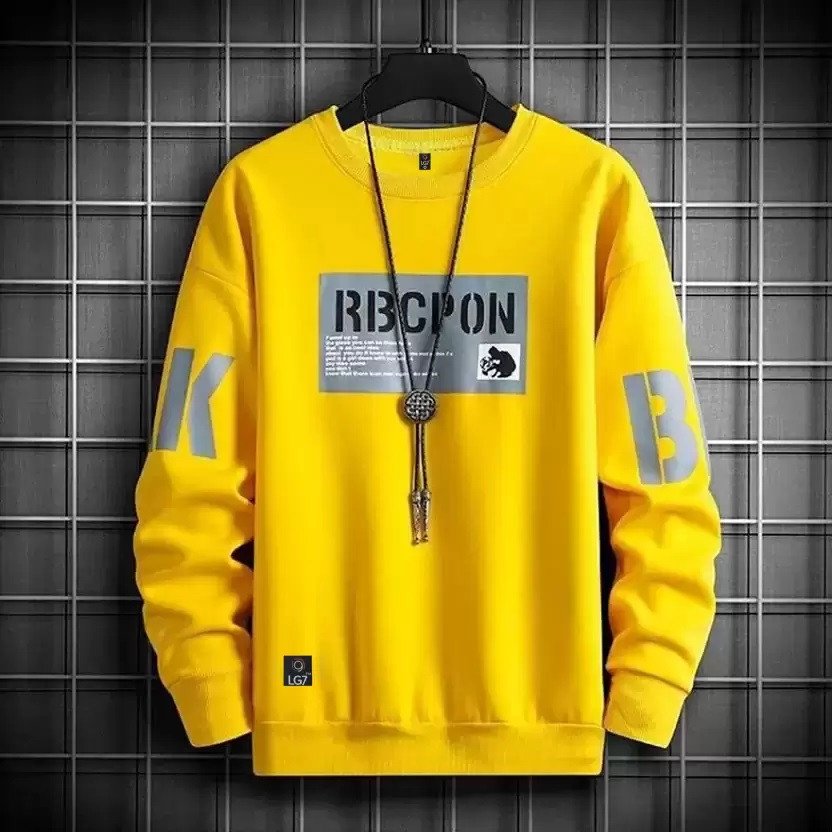 LG Garments Men's Trendy Regular Fit Cotton Blend Round Neck Full Sleeve Pullover Sweatshirt | Men's Sweatshirt (S, M, L, XL, XXL)