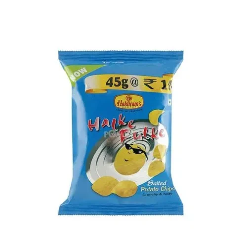Ready To Eat Fried & Baked Salted Halke Fulke Potato Chips - 45 g | Tasty & Salty Crunchy Potato Chips