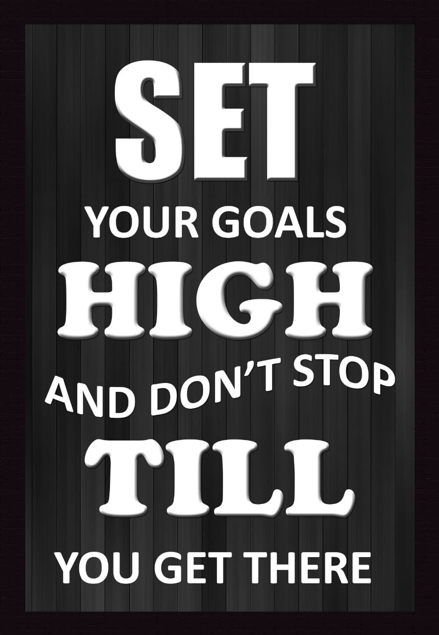 Sanazz World Inspirational Quote Laminated Wall Hanging Posters With Frame - Black & White (Different Size) | Wall Poster | Home/Office Decoration Poster