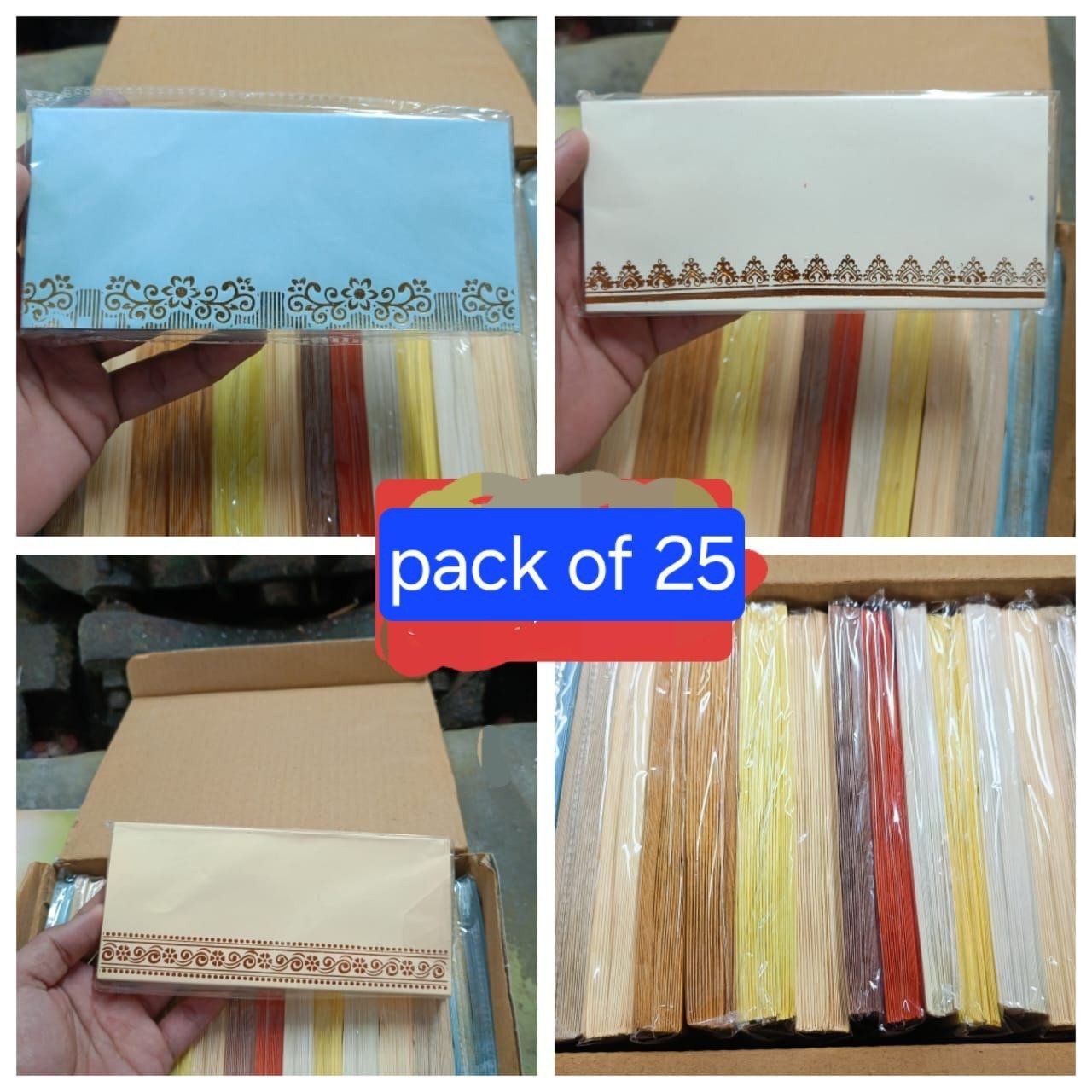 SmartGadgets 25 Pack Printed Money Cover Money Envelope, Shagun Envelop, Wedding, Engagement, Any Occasion Cash Gift Money Cover Made with Card Paper Sheet Envelopes