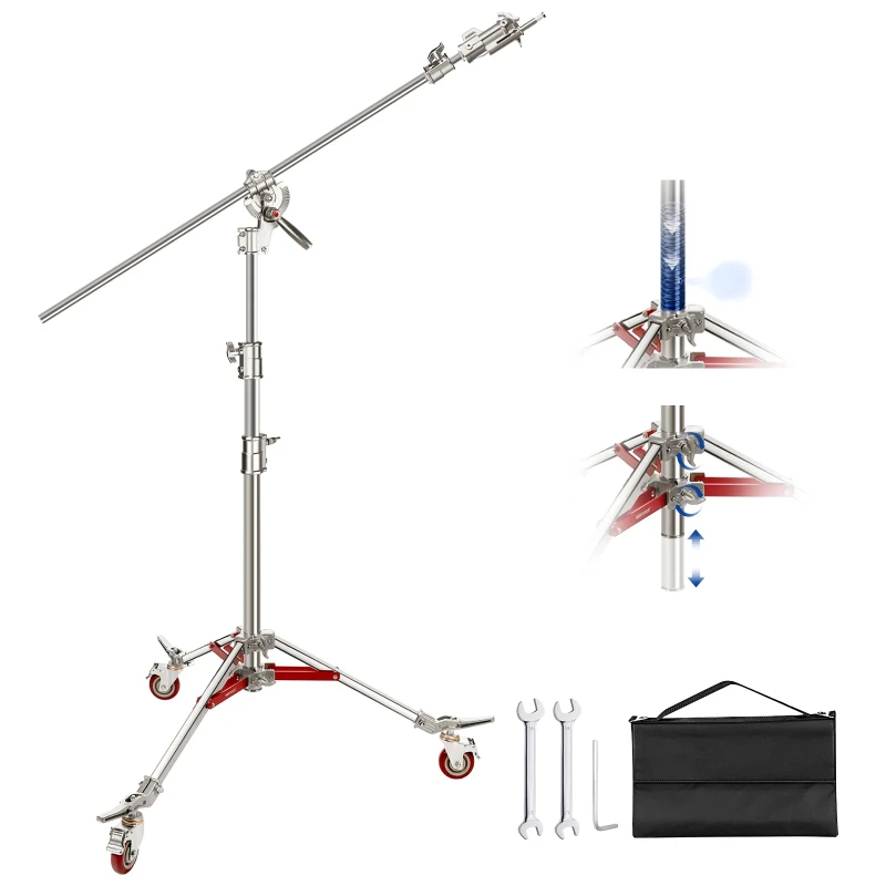 14.4ft Stainless Steel Air Cushioned Wheeled C Stand (SC440AW)