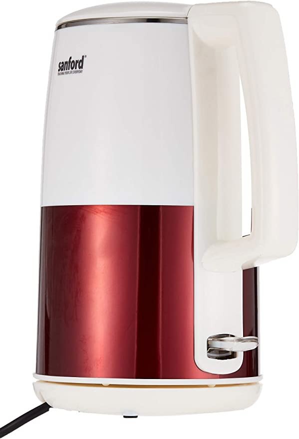 Sanford Stainless Steel Electric Kettle 1.5 Liter - Red & White | SF3331EK-1.5L BS | Tea Pot | Coffee Pot