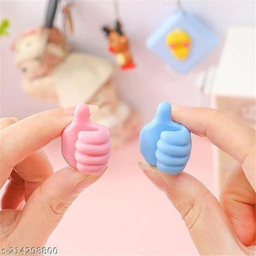 SmartGadgets Self-Adhesive Silicone Thumb Wall Hooks for Hanging - Multi-Function Cable Clips, Key & Wire Organizers, No Punching Needed, Multi-Color Holder for Home, Office, Bedroom & Car(10 pcs)