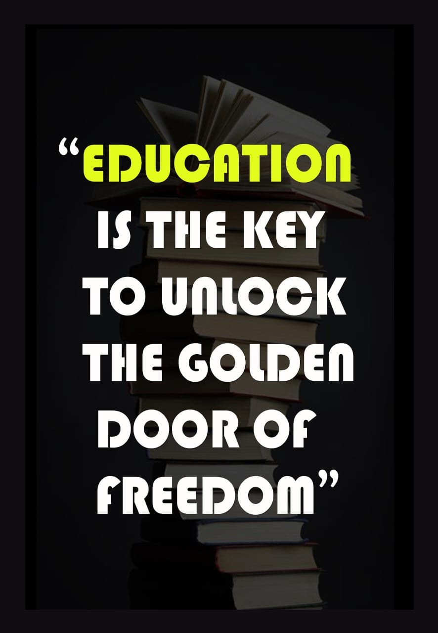 Sanazz World's Inspirational Quote Of Education Laminated Wall Hanging Poster With Frame - Black & White (Different Size) | Wall Poster | Home/Office Decoration Poster