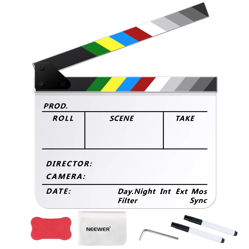 Acrylic Plastic Director's Film Clapboard Cut