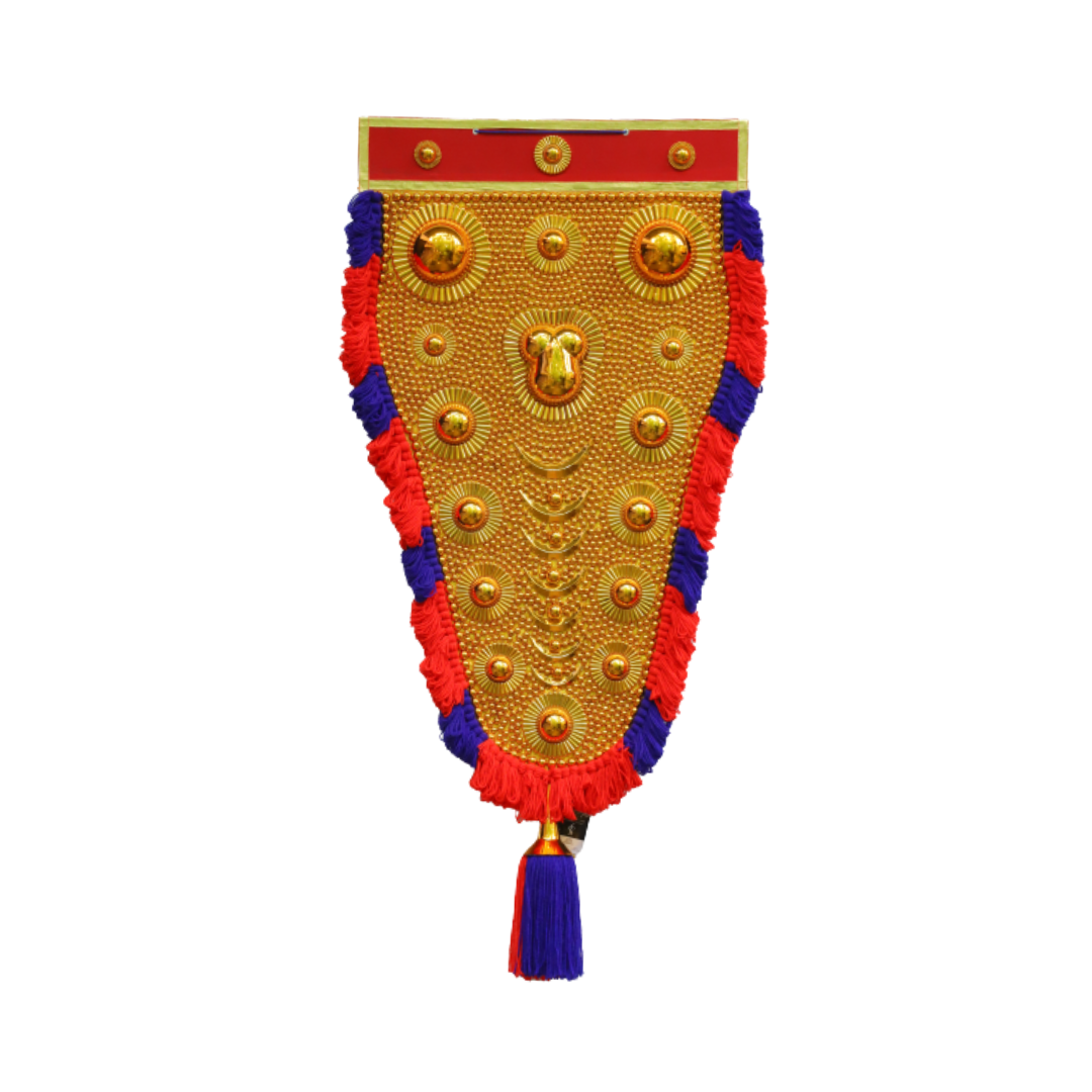 SJ Kerala Traditional Hand Crafted Nettipattom 4 Feet - AZ (നെറ്റിപ്പട്ടം) | High Quality Elephant Caparison - 62 Inch