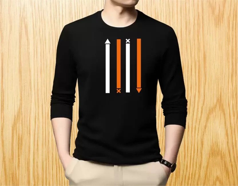 L G Garments Men's Trendy Stylish Regular Fit Long Sleeve Round Neck Cotton Printed Casual T-Shirts - Black, White & Navy | Men's T-Shirt (S , M , L , XL , XXL)