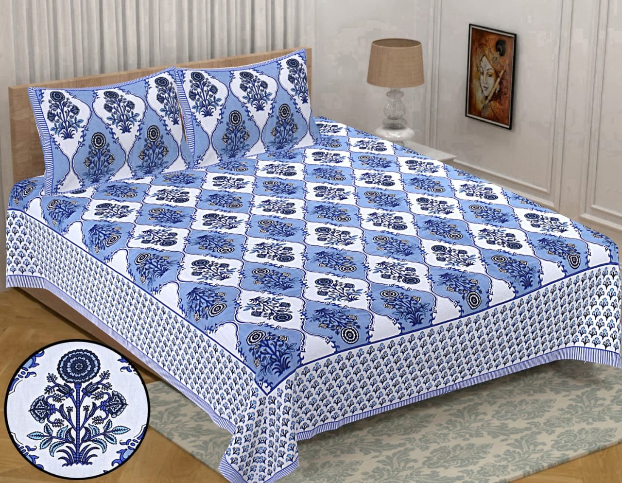 Beautiful Soft & Smooth King Size Bedsheets With 2 Pillow Covers - Multi Colour | Cotton Bedsheets & Pillow Covers