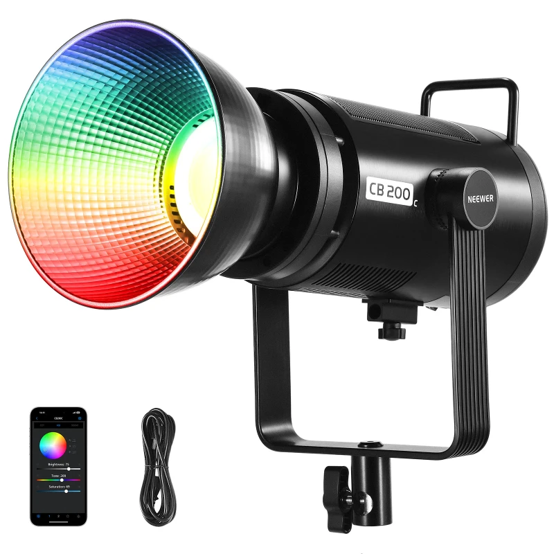 200W 23000lux/m COB RGB LED Video Light (CB200C)