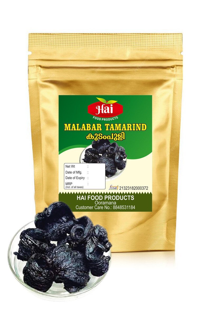 HAI's Kerala Natural Spices Tamarind (Kudampuli) – Authentic Malabar Brindle Berry | Dried Kerala Kudam Puli | 1kg Pack – Rich Sour & Tangy Flavor